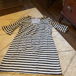 B/W striped dry fit dress